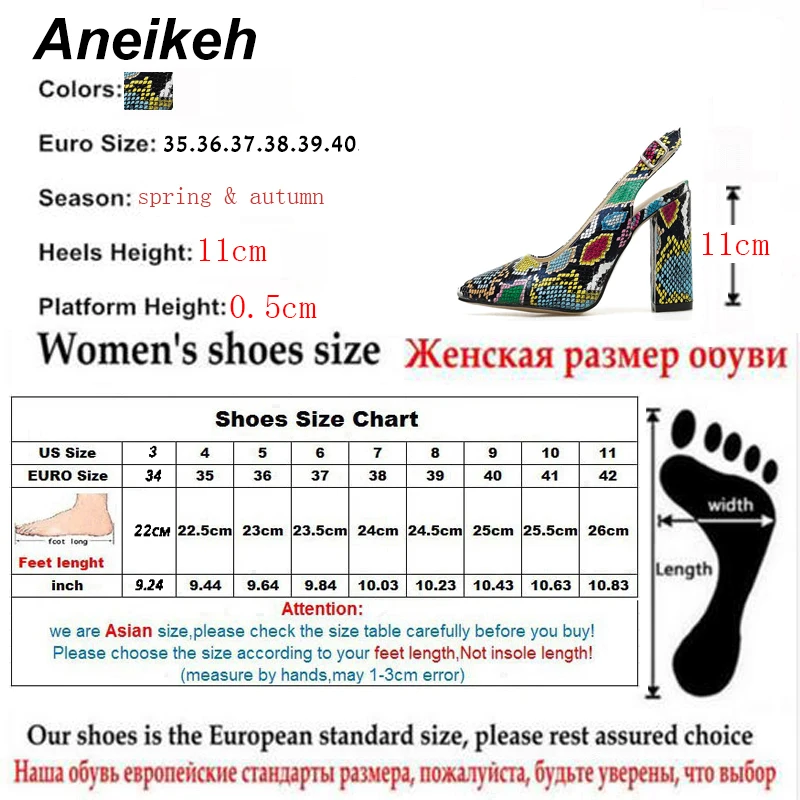 Aneikeh/ г. Новая модная обувь женские пикантные туфли на высоком каблуке с леопардовым принтом женские вечерние туфли-лодочки на квадратном каблуке с ремешком на пятке размер 40
