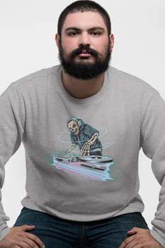

Angemiel Wear Dj Skull And Crossbones Gray Men 'S Sweatshirt