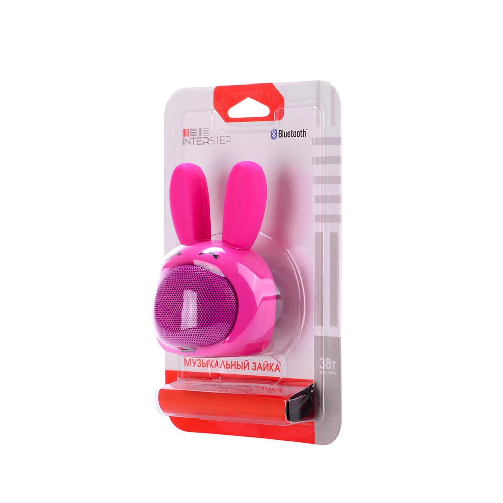 Портативная колонка INTERSTEP c блютуз Музыкальный Зайка, 3W, розовая, SBS 150