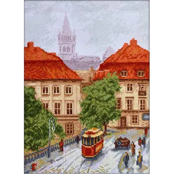 

08.031 set for embroidery palette 'old tram '20x27 cm
