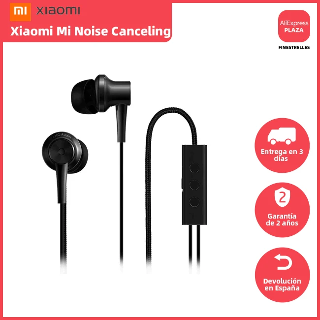 Xiaomi Mi Noise Canceling Earphones sound insulation Wired volume control 3mm jack | Электроника
