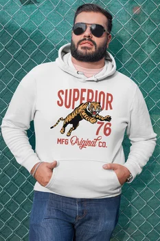 

Angemiel Wear Superior Mini Tiger White Men 'S Hooded Sweatshirt