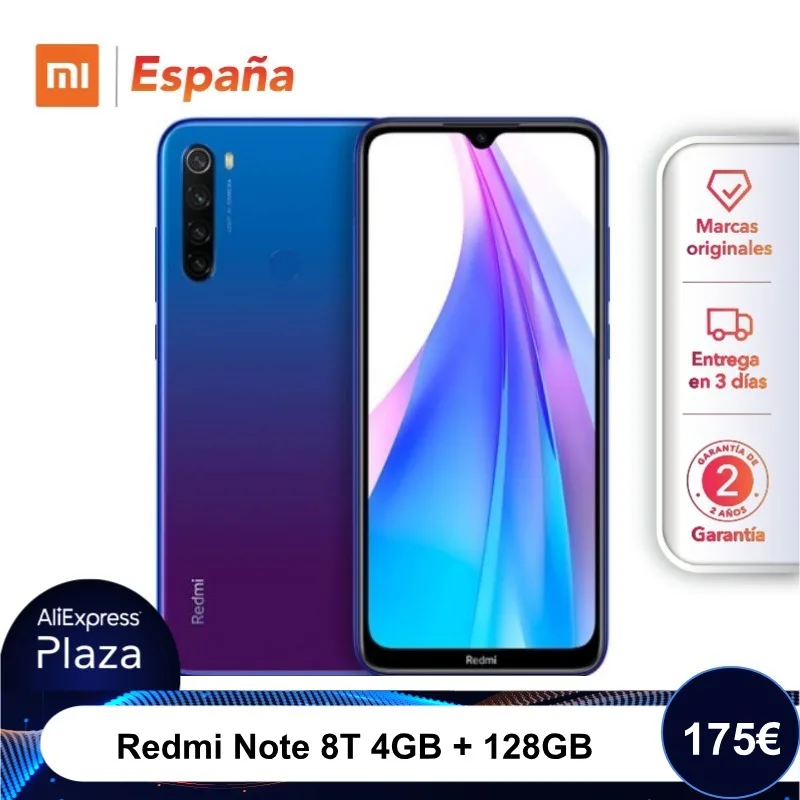  Xiaomi Redmi Note 8T (128GB ROM 4GB RAM 13MP Frontal Cámara Nuevo Libre) [Teléfono Movil Versión Gl