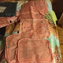 7 unids/set de embalaje de equipaje, organizador de viaje, bolsas de almacenamiento de ropa impermeables, bolsa de malla, accesorios de viaje