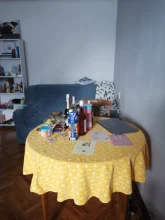 Round Tablecloth Cover Linen Christmas-Tree-Pattern Washable Nordic Cotton Stripe 