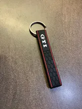 GTI Label Strips Shape SOFT RUBBER KEYCHAIN KEYRING KEY CHAIN KEY RING for GTI