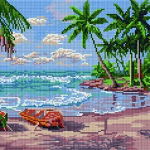Алмазная мозаика EF 188 Пальмовый пляж 30*40