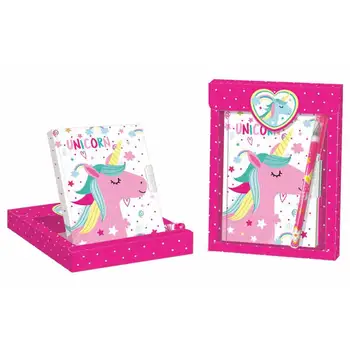 

LOT 10 SET DIARY + BALLPOINT PEN UNICORN-Details wedding gifts christening suits communions birthday parties Orginal cheap