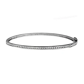 

Bracelet 925 sterling silver m zircons rail rigid [8169]