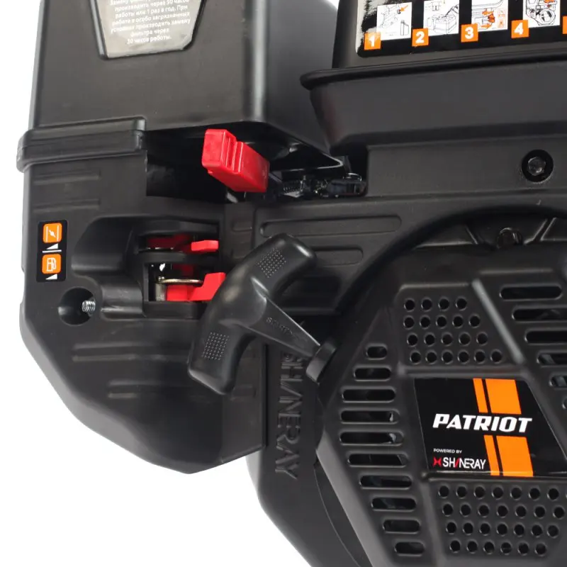 Двигатель бензиновый PATRIOT SR 210 (Мощность - 5150 Вт, 3600 об/мин, хвостовик - 19.05 мм, 4-х тактный двигатель, горизонтальный вал, объем двигателя - 212 см3, объем топливного бака - 3.6 л)