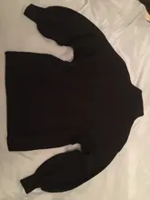 Suéter de cuello alto para mujer, jersey con mangas abullonadas, de punto, holgado, para invierno