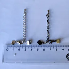 10 unids/lote de broches de cierre de cuerda de cuero con cadenas, cierres de langosta, conectores para pulsera, accesorios para fabricación de joyas Diy