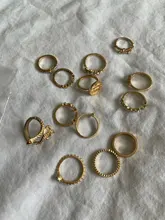 Tocona 9 unids/set lujo oro anillos para las mujeres cristal duro transparente piedra serpiente hueco redondo geométrico joyería бижутерия 7054