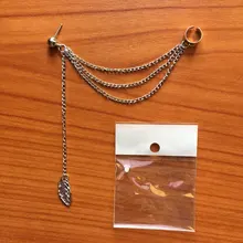 Uds.-Pendientes de Metal para mujer, joyería con personalidad, Clip para las orejas, Pendientes de borlas de hojas, regalo