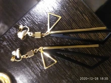 Pendientes con Clip geométrico triangular para mujer, joyería con personalidad coreana, sin Piercing, aretes largos de borla para mujer