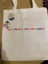 Bolsa de lona para compras para mujer, bolso ecológico Harajuku, color negro