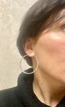 Pendientes de aro de 100% Plata de Ley 925 para mujer, aretes de aro de plata simples, Piercing