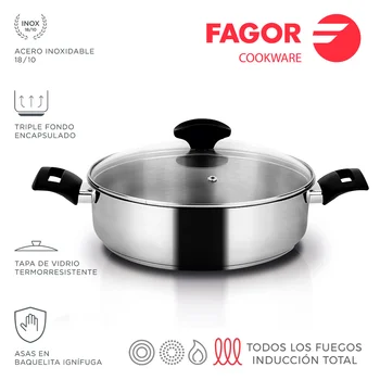 

TARTERA ALAIA + lid Ø 24CM stainless steel 18/10 FAGOR