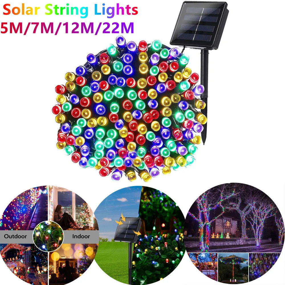 OSIDEN girlandy żarówkowe na energię słoneczną Led Fairy Garden boże narodzenie boże narodzenie dekoracja na przyjęcie ślubne 5M/12M/22M wodoodporna lampa zewnętrzna 1 OSIDEN girlandy żarówkowe na energię słoneczną Led Fairy Garden boże narodzenie boże narodzenie dekoracja na przyjęcie ślubne 5M/12M/22M wodoodporna lampa zewnętrzna 1