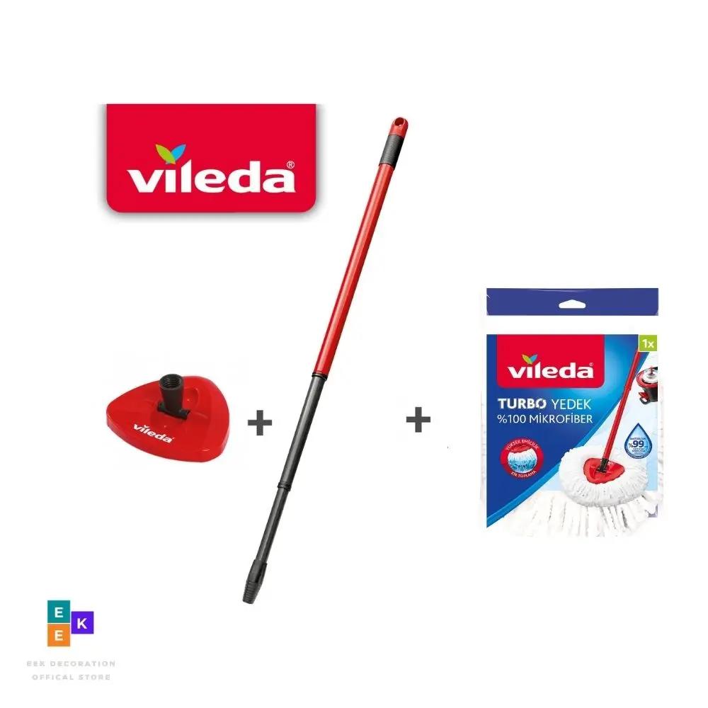 ViledaTurboTelescopicHandleTriangleMopHeaderMop3in1Cleaning
