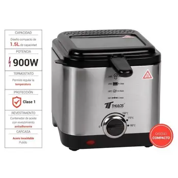 

Freidora eléctrica 1.5 litros. THULOS TH-FR11 INOX