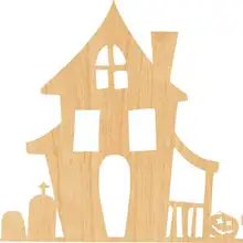 Хэллоуин дом 1 деревянный лазер вырезанная форма-отлично подходит для крафта-Hobbyist-D.I.Y. Проекты