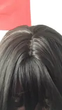 Largo SHANGKE-Peluca de cabello sintético liso con flequillo para mujer, pelo de fibra resistente al calor, Natural, negro, marrón, gris