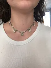 Modyle-collar con colgante de mariposa para mujer, joyería con diamantes de imitación brillantes, llamativo, gargantilla de cristal, para regalo