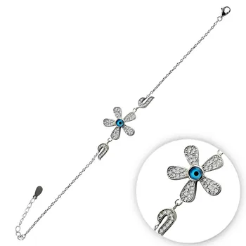 

KUTAYDAN 925 Sterling Silver Mesh Zircon Cubic Zirconia Bracelet