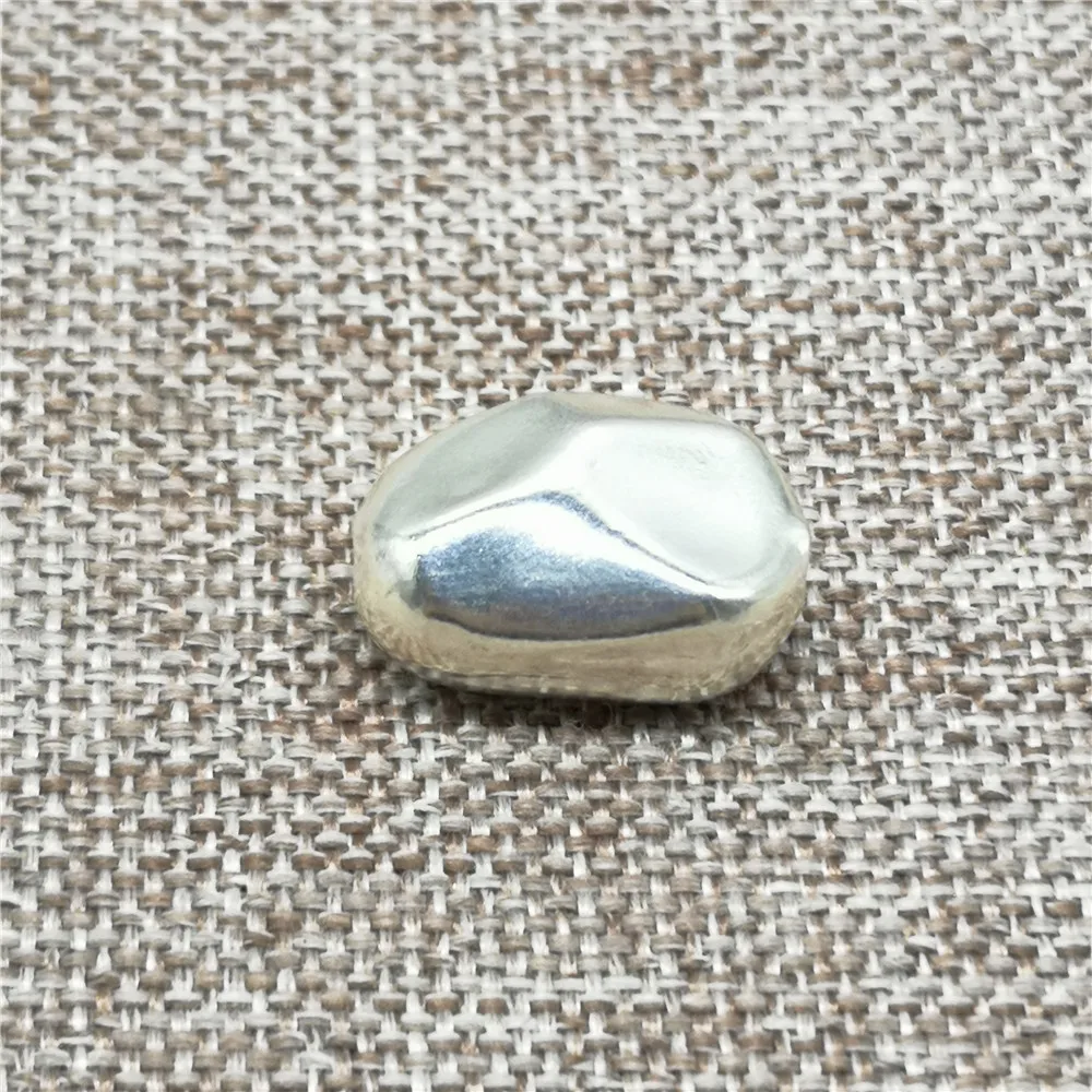 

925 Sterling Silver Shiny Nugget Bead Bean Style for Bracelet Necklace
