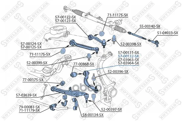 57-00132-Sx_рычаг Задний Нижний Правый! Audi A6 All 04 Stellox 5700132sx Stellox арт. 5700132SX