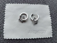 Pendientes de aro de Plata de Ley 925 para mujer, colgante de estrella hueco de circón Simple, joyería para mujer, regalos de fiesta, S-E786