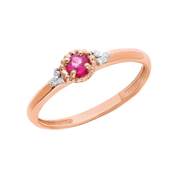 

Gold ring with rubies and diamonds sunlight sample 585