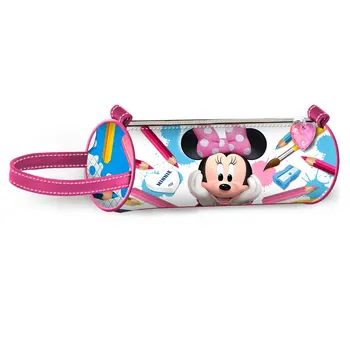 

MINNIE Case portatodo cylinder shape with unique compartment and zipper's closing. Handle side and inner lining