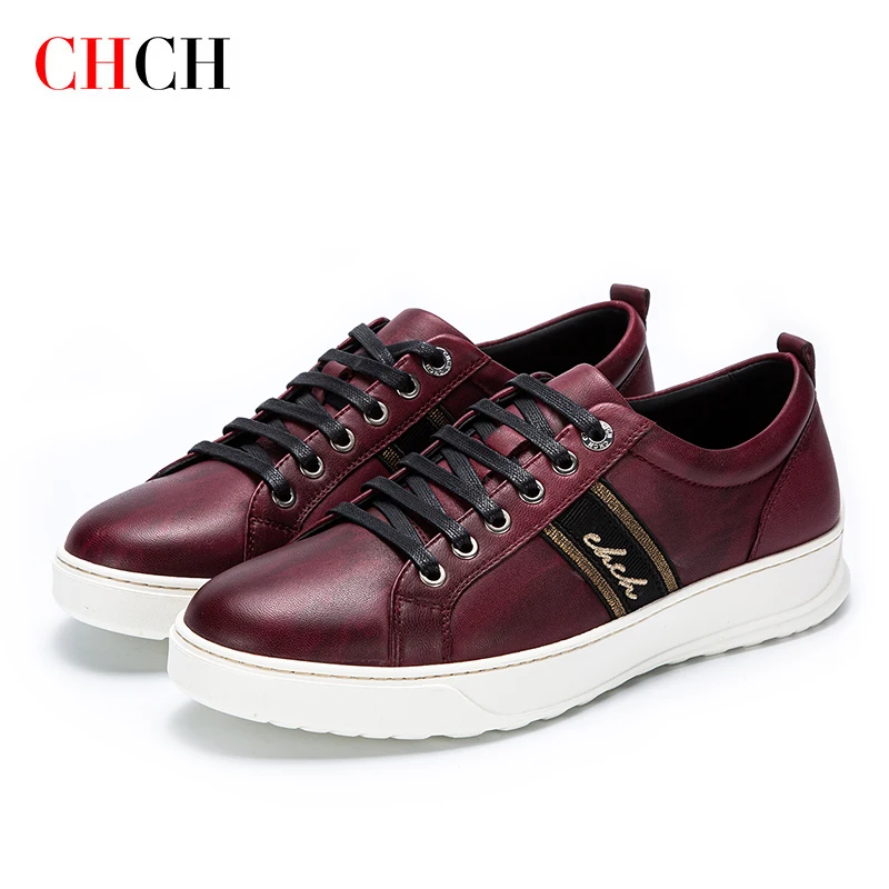 CHCH Spring Autumn Men shoes Casual shoes Blue Sheep leather Cow