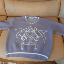 HEYounGIRL-suéter de punto de estilo Preppy para mujer, Jersey de punto de gran tamaño con cuello de pico informal, Jersey estampado de moda, prendas de punto 2021