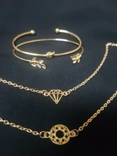 Tocona 4 unids/set moda Bohemia hoja de nudo mano brazalete enlace cadena encanto pulsera brazalete para las mujeres pulseras de oro joyería para mujer 6115