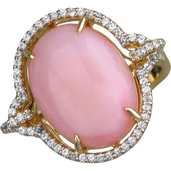 

Esthete ring with Opal and sapphires in Yellow Gold