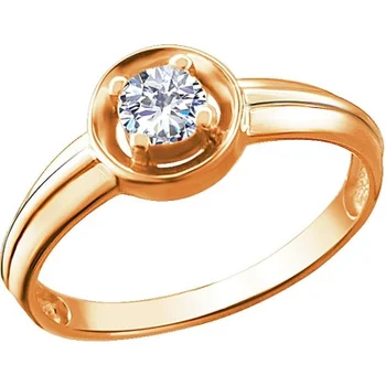 

Esthete ring with 1 cubic zirconia in red gold