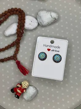 

Stud earrings handmade series Indian Buddha