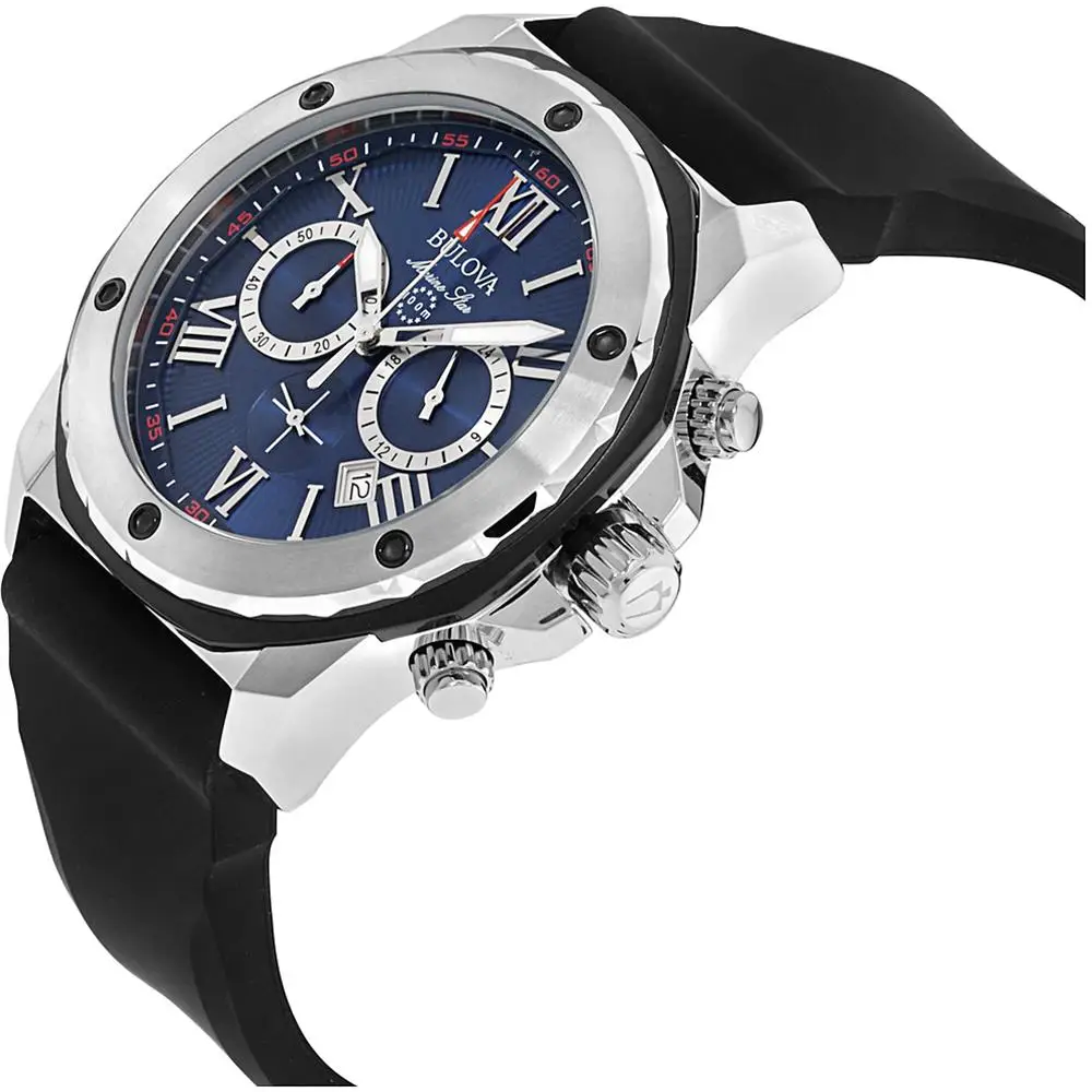Наручные часы Bulova 98B258 мужские с кварцевым хронографом на пластиковом ремешке