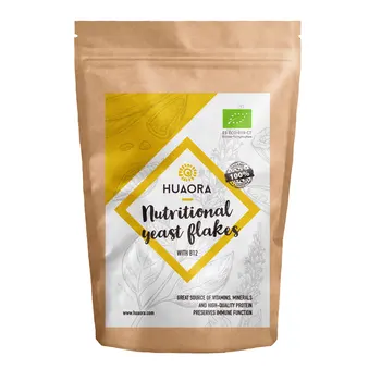 

Nutritional yeast flakes with vitamin B12. (The recommended daily is 10gr) vegan cheese food