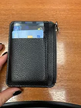 PURDORED-tarjetero delgado de cuero PU Unisex, funda con cremallera para tarjetas de negocios, Mini billetera para tarjetas de crédito, 1 ud.