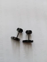 Pendientes de tuerca de acero de titanio de alta calidad para mujer y niña, joyería geométrica a la moda, regalos de cumpleaños, 1 ud./par