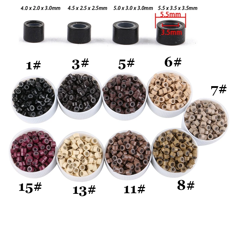 

Classic Coda 1000pcs 9 Colors 4.5mm Aluminium Silicone Micro Ring/Link/Beads Tools for Loop I Tip Hair Extensions