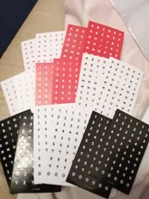 Pegatinas de letras de números DIY de colores, pegatinas autoadhesivas para ropa pequeña, etiquetas adhesivas para escuela y oficina, 16 hojas