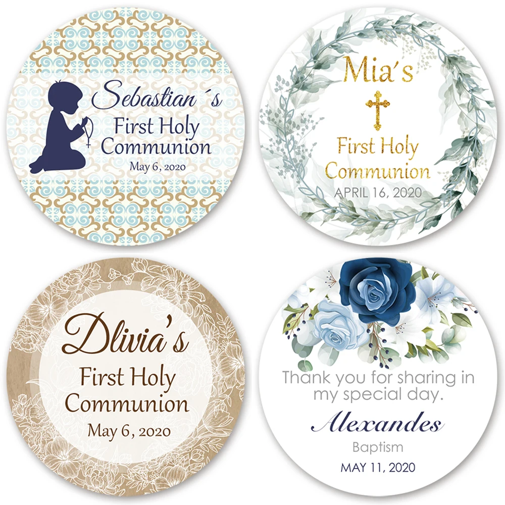 First Communion Stickers Personalized First Holy Communion Favor Tags Labels Communion Thank You Stickers
