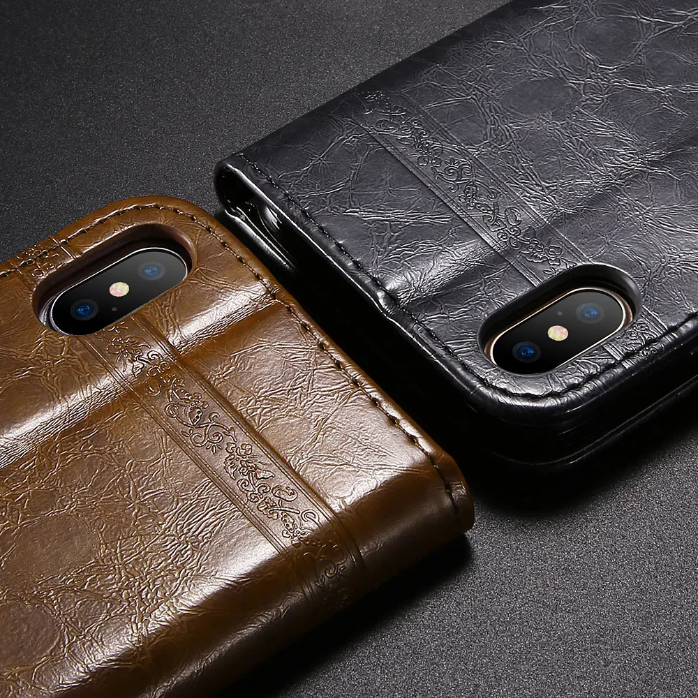 Чехол книжка FLOVEME из искусственной кожи в стиле ретро для iPhone XS XSMAX XR X 7 8 6 6S SE чехлы