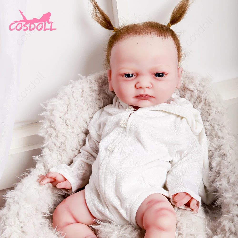 Muñeca Reborn de silicona para niños, juguete de cuerpo completo de 45CM, con ropa de verano