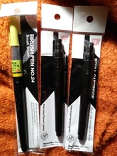 ZIG cepillo Kuretake Bolígrafos recargables caricaturista plumas científica pincel de caligrafía cómico negro dibujo Scriptliner Japón